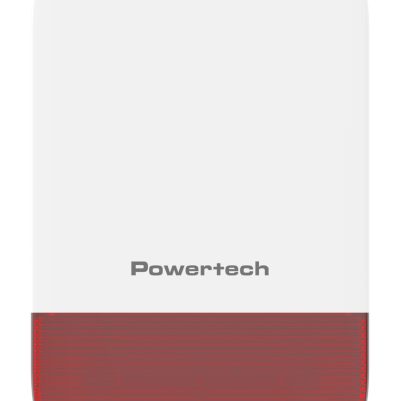 POWERTECH σειρήνα PT-1608, εξωτερικού χώρου, IP65, 433MHz, 120dB, 5000mAh, κόκκινη