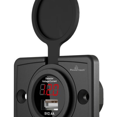 POWERTECH πρίζα USB για σκάφη & οχήματα PTL-006 με οθόνη, 12W, IP65