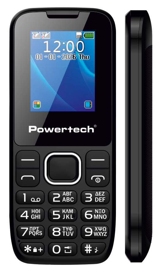 POWERTECH κινητό τηλέφωνο Milly Small III, 1.77", dual SIM, χωρίς κάμερα, μαύρο - Image 2