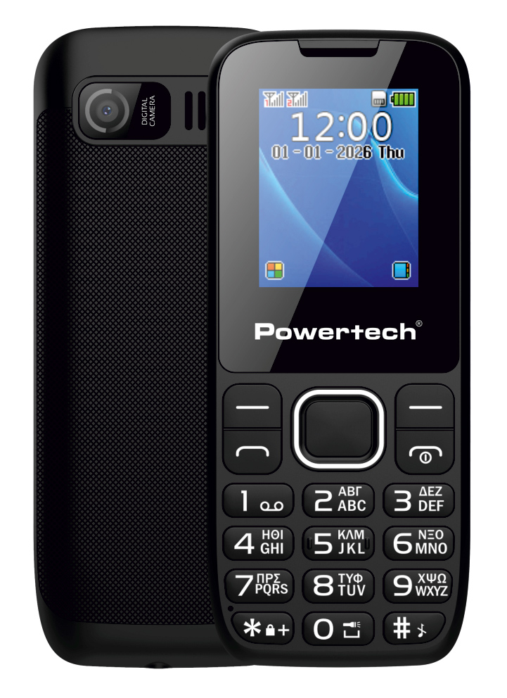 POWERTECH κινητό τηλέφωνο Milly Small III, 1.77", dual SIM, με κάμερα, μαύρο