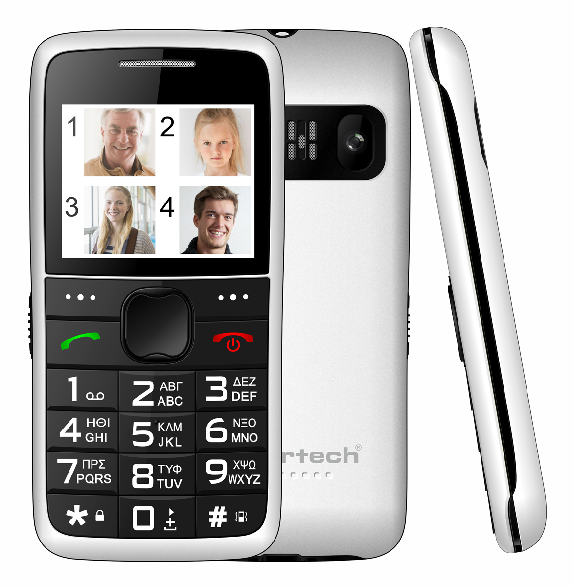 POWERTECH κινητό τηλέφωνο Sentry Eco V2, dual SIM, πλήκτρο SOS, λευκό - Image 2
