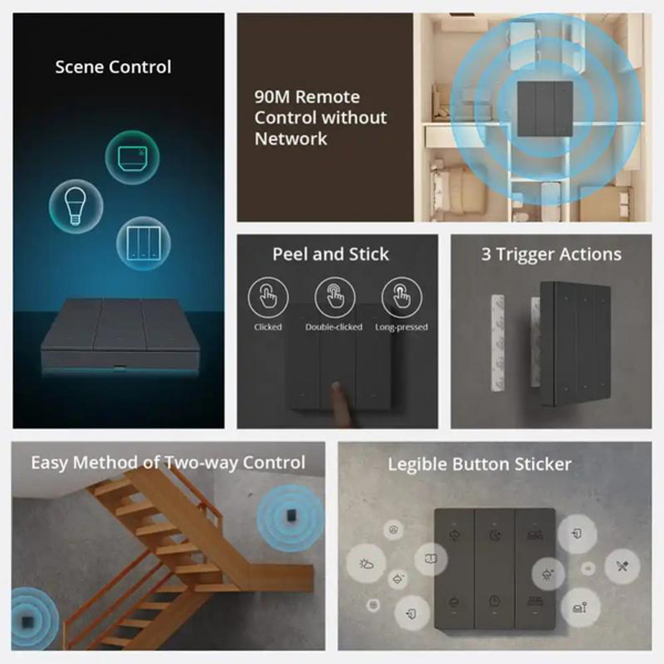SONOFF smart διακόπτης R5W με 6x πλήκτρα, Wi-Fi, λευκός - Image 3