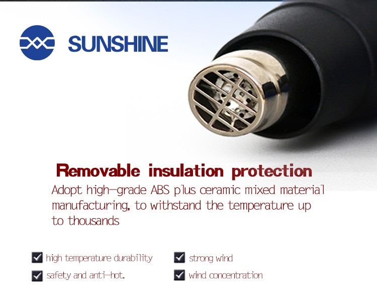 SUNSHINE πιστόλι θερμού αέρα RS-1800D, 2 ταχύτητες, LCD, 1800W, μαύρο - Image 3