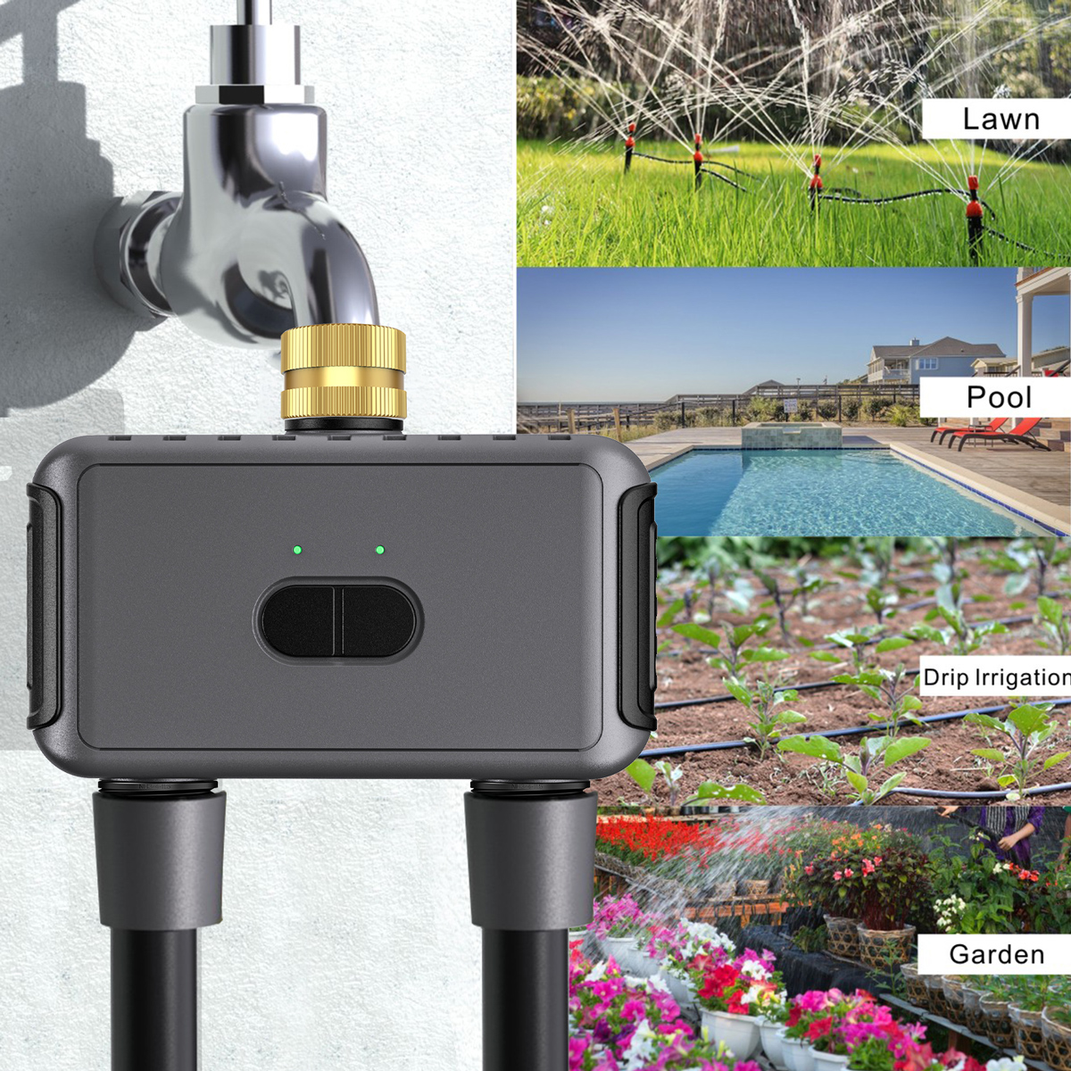 INHOCON smart προγραμματιστής ποτίσματος SGW08W, 2 θέσεων, WiFi, IP55 - Image 3