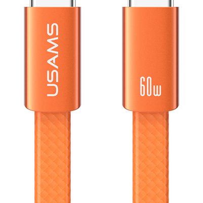 USAMS καλώδιο USB-C SJ783, 60W, 480Mbps, flat, 1.2m, πορτοκαλί