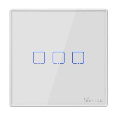 SONOFF smart διακόπτης T2EU3C-RF 433MHz, αφής, τριπλός, λευκός