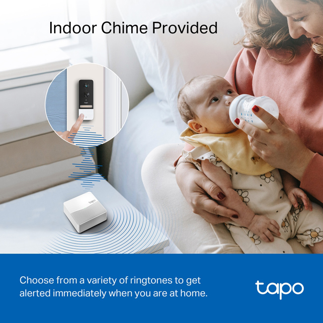 TP-LINK smart κουδούνι με κάμερα Tapo D230S1, Wi-Fi 2K, 6700mAh, Ver 1.0 - Image 3