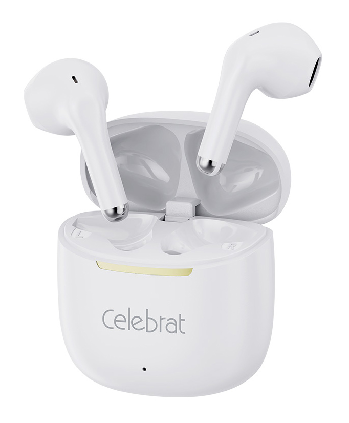 CELEBRAT earphones με θήκη φόρτισης W79, True Wireless, 13mm, 30/300mAh, λευκά