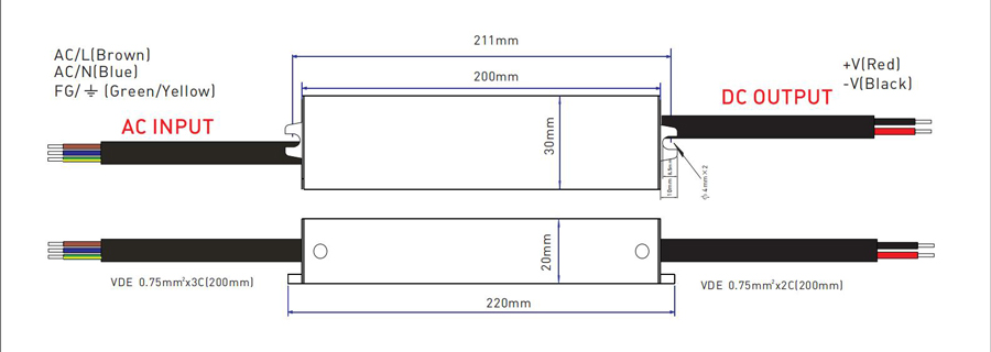 YSD τροφοδοτικό DC 30WHA-12, 12VDC, 30W, 2.5A, IP67 - Image 2