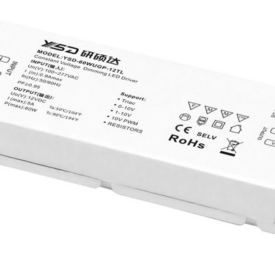YSD τροφοδοτικό DC 60WUGP-12, 12VDC, 60W, 5A, IP20, dimmable