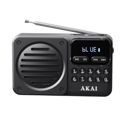 AKAI APR-300 ΦΟΡΗΤΟ ΨΗΦΙΑΚΟ ΡΑΔΙΟΦΩΝΟ ΜΕ BLUETOOTH V5.3 - ΟΘΟΝΗ ΚΑΙ ΕΞΟΔΟ ΑΚΟΥΣΤΙΚΩΝ - MICROSD MP3 ΜΑΥΡΟ