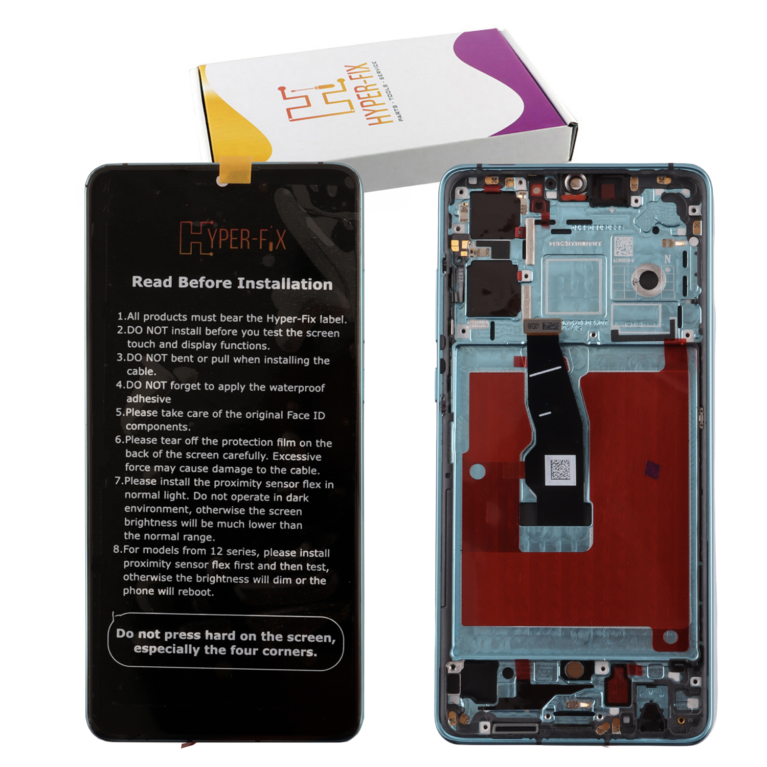 HUAWEI P30 ΟΘΟΝΗ OLED + TOUCH SCREEN + LENS + FRAME HF-02352NLN BLUE HYPER-FIX SERVICE PACK