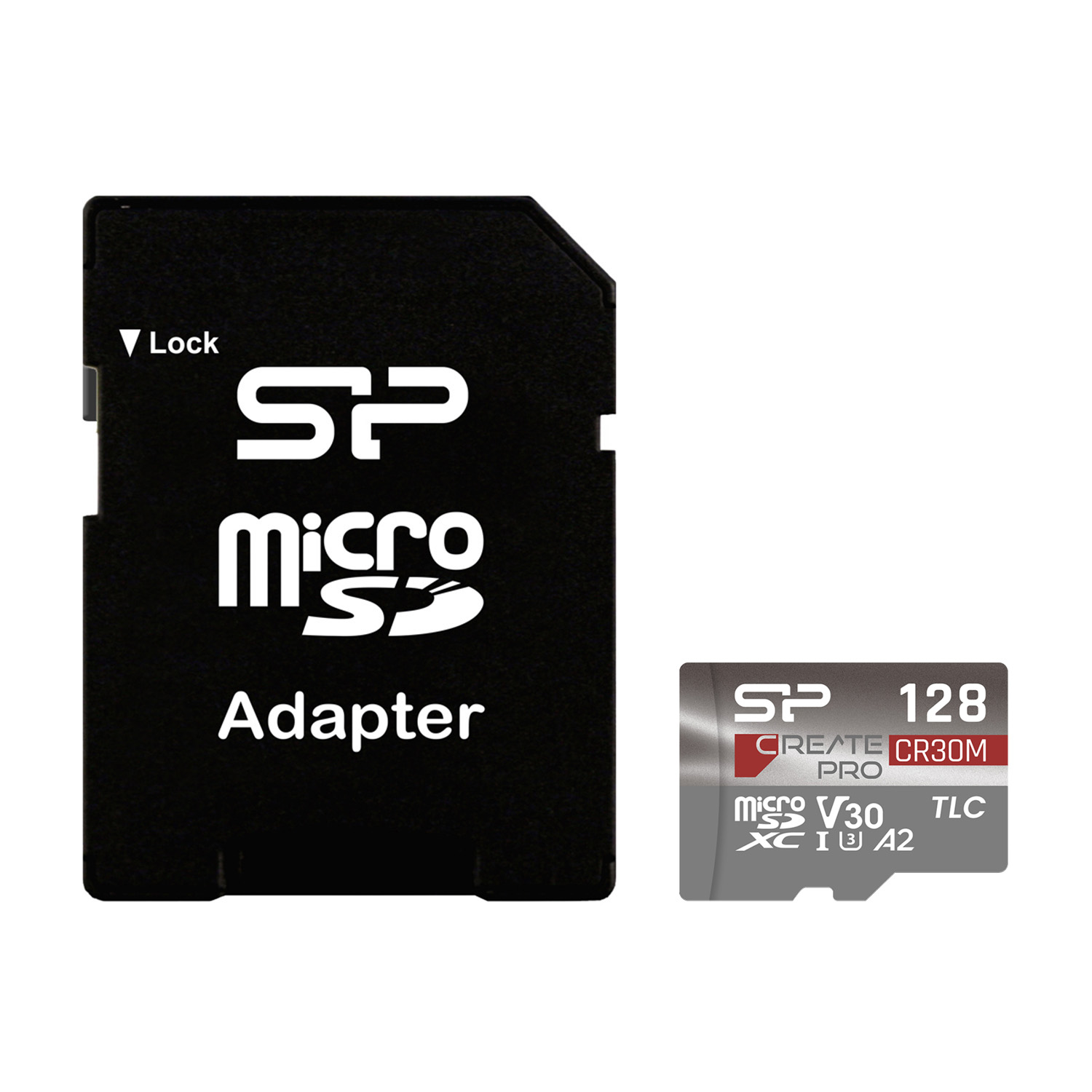 SILICON POWER micro SDXC 128GB CLASS 10 UHS-I U3 A2 V30 CREATE PRO DDR200/WA R170/W120 MB/S + SD ADAPTOR SP128GBSTXLA2V1CSP