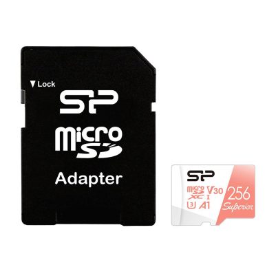 SILICON POWER micro SDXC 256GB CLASS 30 UHS-1 U3 V30 SUPERIOR R100/W80 MB/S + SD ADAPTOR SP256GBSTXDV3V20SP