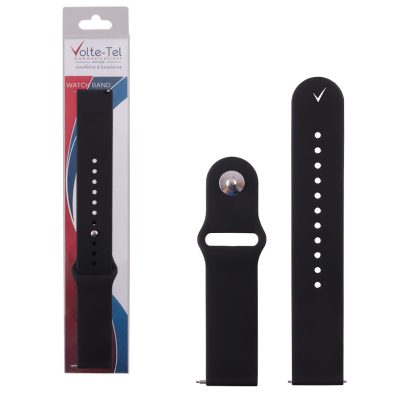 VOLTE-TEL VT111 ΛΟΥΡΑΚΙ ΡΟΛΟΓΙΟΥ ΣΙΛΙΚΟΝΗΣ UNIVERSAL 22mm BLACK