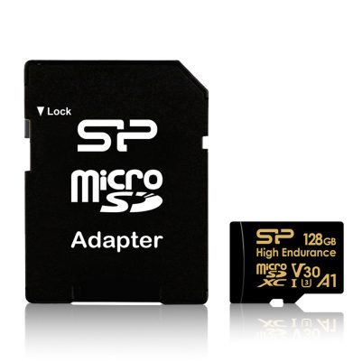 SILICON POWER micro SDXC 128GB CLASS 10 UHS-1 U3 A1 V30 HIGH ENDURANCE R100/W80 MB/S + SD ADAPTOR SP128GBSTXDV3V1HSP