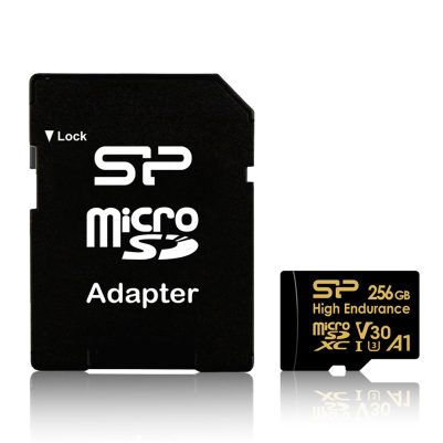 SILICON POWER micro SDXC 256GB CLASS 10 UHS-1 U3 A1 V30 HIGH ENDURANCE R100/W80 MB/S + SD ADAPTOR SP256GBSTXDV3V1HSP