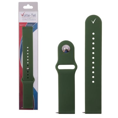 VOLTE-TEL VT111 ΛΟΥΡΑΚΙ ΡΟΛΟΓΙΟΥ ΣΙΛΙΚΟΝΗΣ UNIVERSAL 22mm DARK GREEN