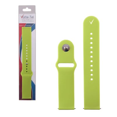 VOLTE-TEL VT111 ΛΟΥΡΑΚΙ ΡΟΛΟΓΙΟΥ ΣΙΛΙΚΟΝΗΣ UNIVERSAL 22mm YELLOWISH GREEN