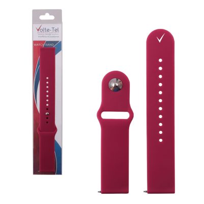 VOLTE-TEL VT111 ΛΟΥΡΑΚΙ ΡΟΛΟΓΙΟΥ ΣΙΛΙΚΟΝΗΣ UNIVERSAL 22mm BURGUNDY RED