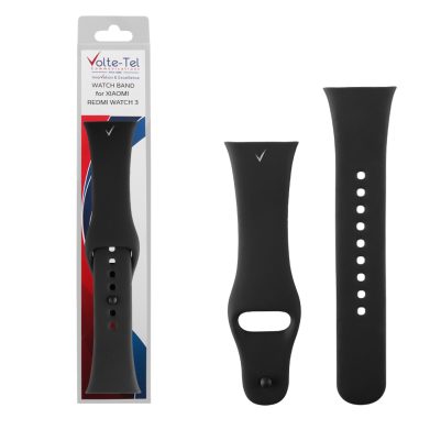 VOLTE-TEL VT142 ΛΟΥΡΑΚΙ ΡΟΛΟΓΙΟΥ ΣΙΛΙΚΟΝΗΣ XIAOMI REDMI WATCH 3 BLACK