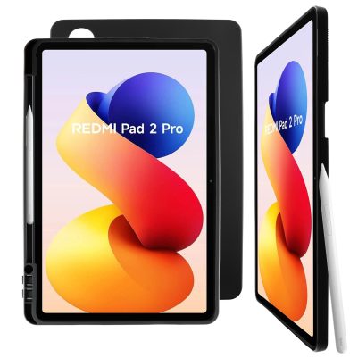 VOLTE-TEL MATTE SILICON ΘΗΚΗ XIAOMI REDMI PAD 2 PRO 12.1in ΜΕ ΥΠΟΔΟΧΗ ΓΙΑ ΠΕΝΑΚΙ ΓΡΑΦΗΣ CAMERA GUARD BLACK
