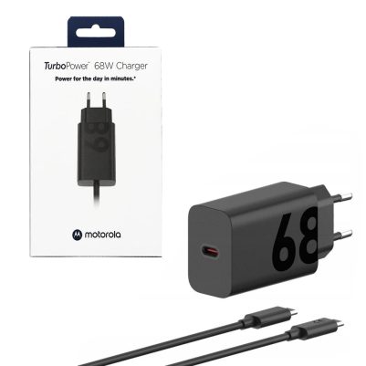 TRAVEL MOTOROLA PG38C06281 USB-C 5V 5A/9V 4A/11V 6.5A/20V 3.4A 68W FAST CHARGE+USB DATA USB-C TO USB-C 6.5A BLACK PACKING OR