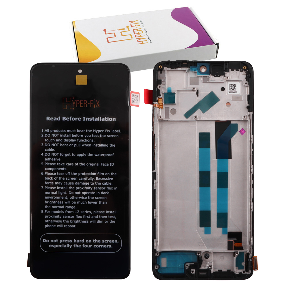 XIAOMI REDMI NOTE 12 PRO 4G ΟΘΟΝΗ TFT + TOUCH SCREEN + LENS + FRAME HF-5600010K6A00 BLACK HYPER-FIX SERVICE PACK