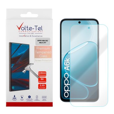 VOLTE-TEL TEMPERED GLASS OPPO A6k 5G/A6x 6.75in 9H 0.30mm 2.5D FULL GLUE