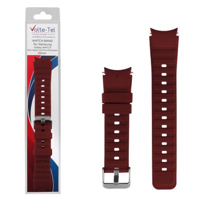 VOLTE-TEL VT117 ΛΟΥΡΑΚΙ ΡΟΛΟΓΙΟΥ ΣΙΛΙΚΟΝΗΣ SPORT SAMSUNG WATCH 6/6 CLASSIC/5/5 PRO/4/4 CLASSIC/3 BURGUNDY