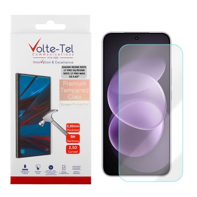VOLTE-TEL TEMPERED GLASS XIAOMI REDMI NOTE 17 PRO 5G/REDMI NOTE 17 PRO MAX 5G 6.83in 9H 0.30mm 2.5D FULL GLUE