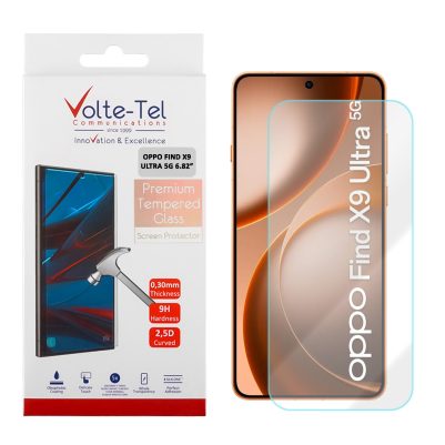 VOLTE-TEL TEMPERED GLASS OPPO FIND X9 ULTRA 5G 6.82in 9H 0.30mm 2.5D FULL GLUE