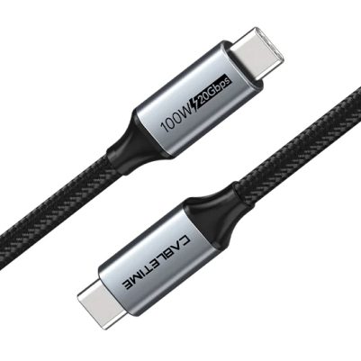 CABLETIME καλώδιο USB-C CT-C160-PU31-CMCM2, USB 3.2, 100W, 20Gbps, 4K, 1.5m, μαύρο