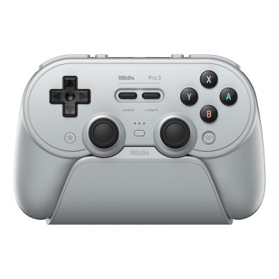 8BitDo Pro 3 Bluetooth Gamepad με Charging Dock (2.4G/BT/USB) για Switch(1&2)/Windows/Android/Apple/SteamOS – Gray