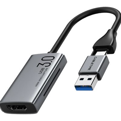 CABLETIME video capture CT-ACHC3-AG, HDMI/USB & USB-C, 4K/30Hz, γκρι