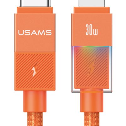 USAMS καλώδιο Lightning σε USB-C SJ776, 30W, 480Mbps, 1.2m, πορτοκαλί