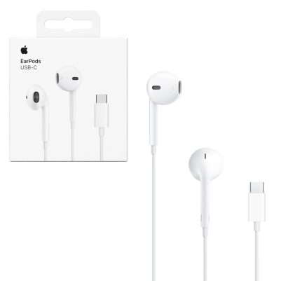 APPLE HANDS FREE STEREO EARPODS WITH REMOTE AND MIC MTJY3ZM/A USB-C WHITE PACKING OR