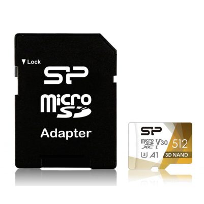 SILICON POWER micro SDXC 512GB CLASS 10 UHS-1 U3 V30 SUPERIOR PRO R100/W80 MB/S + SD ADAPTOR SP512GBSTXDU3V20AB
