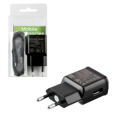 TRAVEL SAMSUNG EP-TA200EBE USB-A 5V 2A/9V 1,67A 15W + DATA EP-DG970BBE USB-C BLACK BULK OR