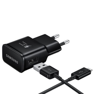 TRAVEL SAMSUNG EP-TA20EBE USB-A 5V 2A/9V 1.67A 15W + DATA EP-DG950CBE USB-C 1.2m BLACK BULK OR