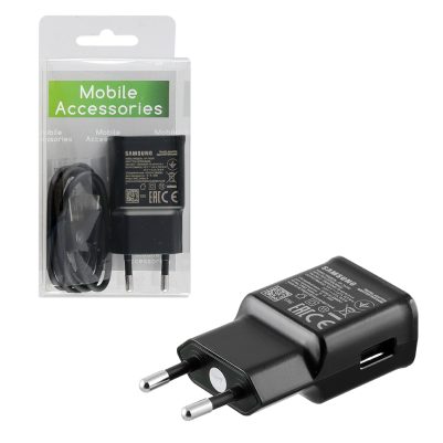 TRAVEL SAMSUNG EP-TA200 USB-A 5V 2A/9V 1,67A 15W + DATA EP-DR140ABE USB-C BLACK BULK OR
