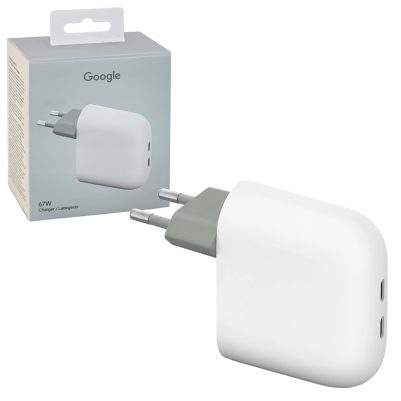 TRAVEL GOOGLE GA09856-EU DUAL USB-C 5V 3A/9V 3A/15V 4.0A/20V 3.35A 67W FAST CHARGE WHITE PACKING OR