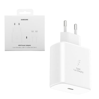 TRAVEL SAMSUNG EP-T4511XWEGEU USB-C 5V 3A/9V 2.77A/20V 2.25A 45W FAST CHARGE+USB DATA USB-C TO USB-C 5A WHITE PACKING OR