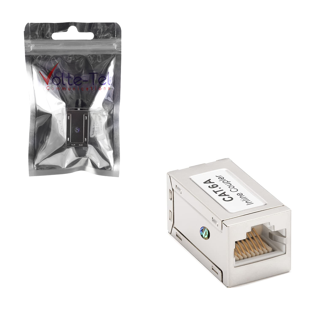 VOLTE-TEL ΘΩΡΑΚΙΣΜΕΝΗ ΜΟΥΦΑ RJ45 (FEMALE) ΣΕ RJ45 (FEMALE) 8P8C ΓΙΑ CAT 6A ΓΚΡΙ