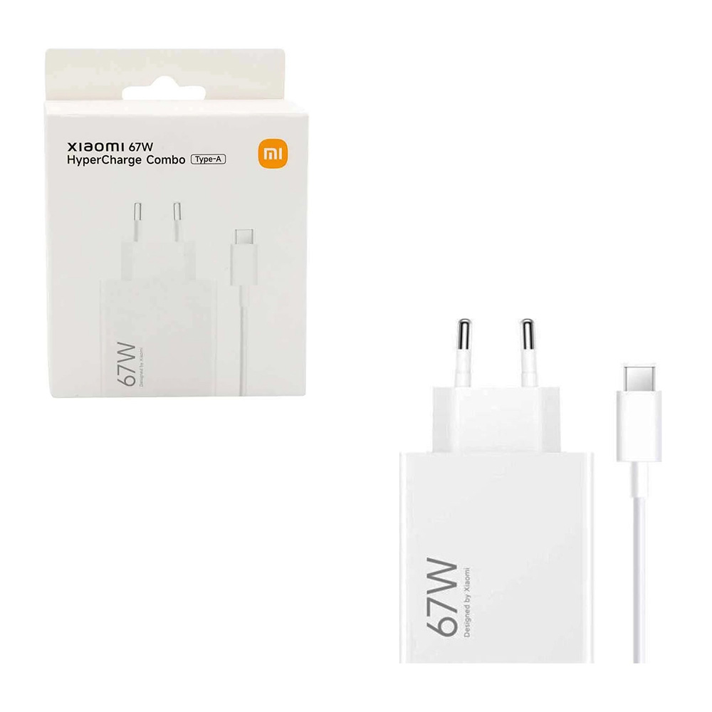 TRAVEL XIAOMI BHR9465EU HYPERCHARGE USB-A 5V/3A 5-20V/6.2A/3.25A 67W + USB-A TO USB-C 3A WHITE PACKING OR