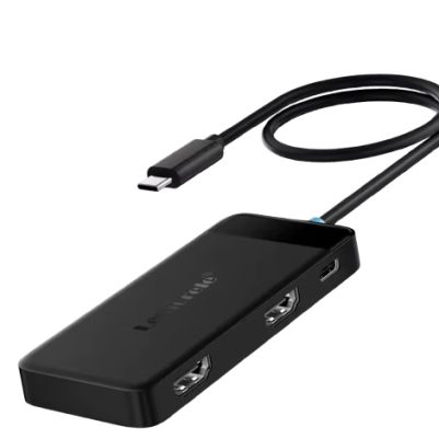 Lemorele TC122 USB-C Hub 6 σε 1 Docking Station με Dual HDMI 4K, 3x USB, PD 100W – Dual Monitor για Laptop / MacBook / Surface