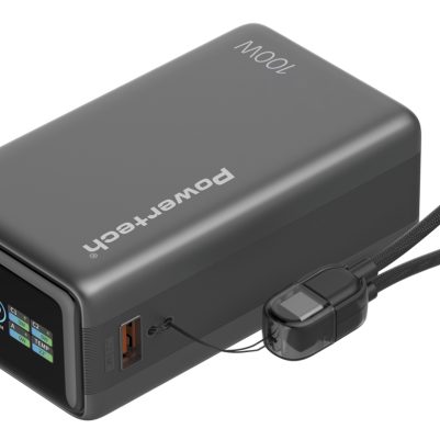 POWERTECH power bank PT-1640 με οθόνη & καλώδιο, 20000mAh, 100W, γκρι