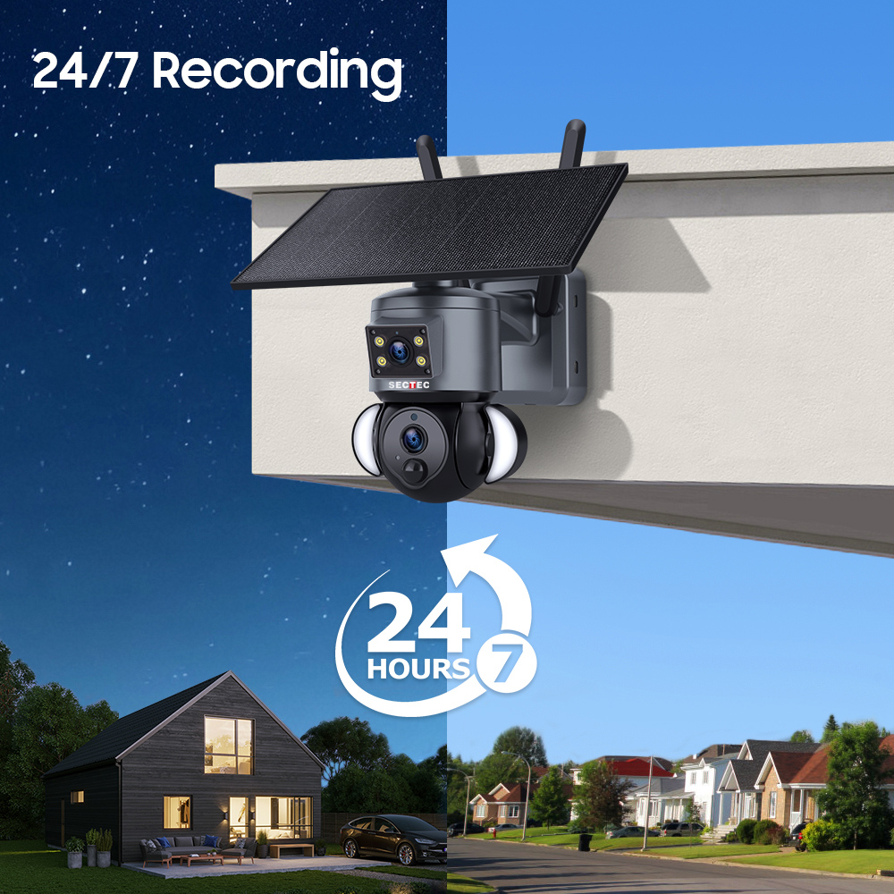 SECTEC smart ηλιακή κάμερα ST-538-6MAOV-4G-EU, dual lens, 3MP, 4G, SD, PTZ, IP66 - Image 2