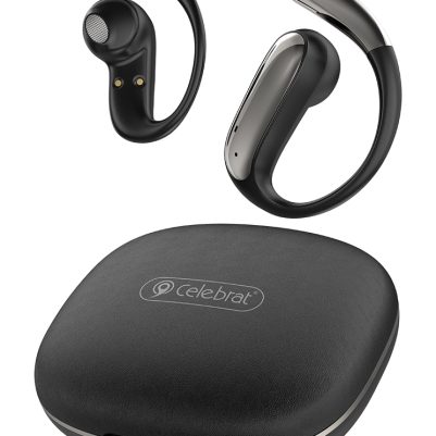 CELEBRAT earphones με θήκη φόρτισης W84, OWS, 13mm, 30/300mAh, μαύρα