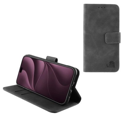 LIME ESSENTIAL ΘΗΚΗ IPHONE 18 PRO 6.3in MAGNET BOOK STAND CLIP GREY